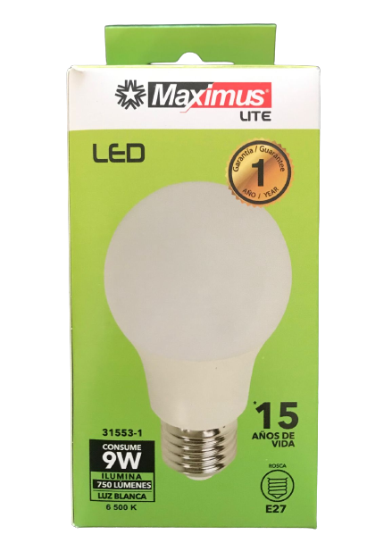 Bombillo LED Maximus Lite, 9w, luz blanca, Maximus Lite