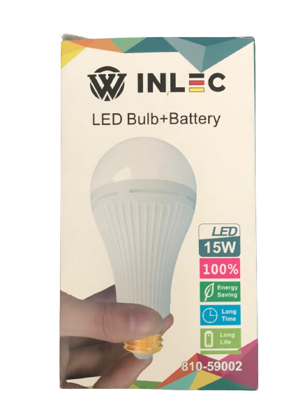 Bombillo LED de mergencia, recargable, Buld+Batttery, 15W